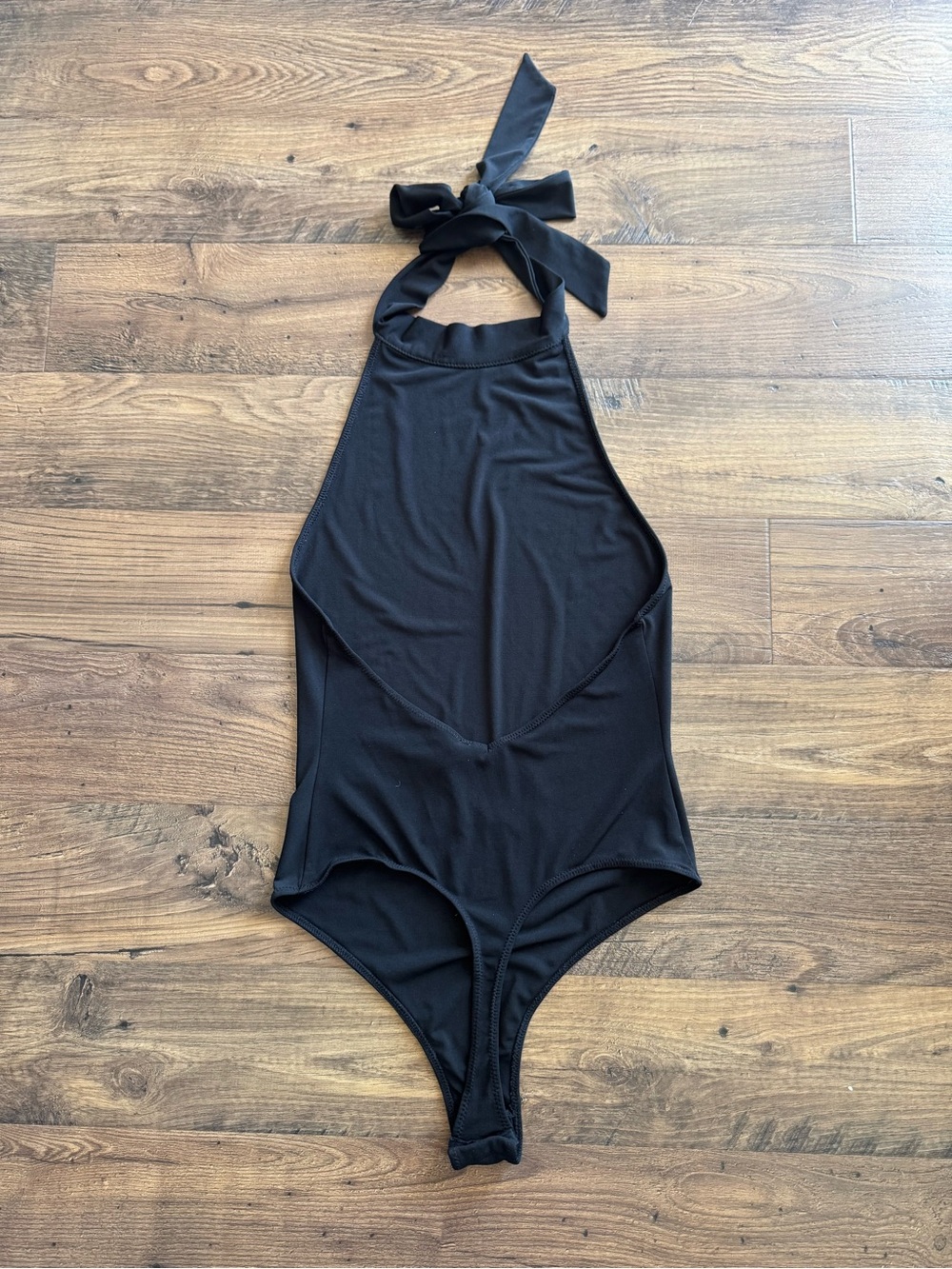 Free People Intimately Black Halter Tie-Back Bodysuit - Picture 2 of 2